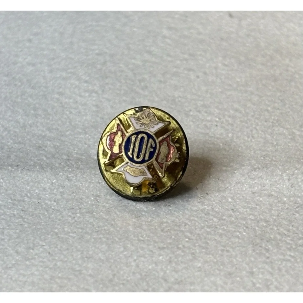 VTG Independent Order of Foresters IOF Enamel Lapel Pin Gold Tone Metal Lot of 2
